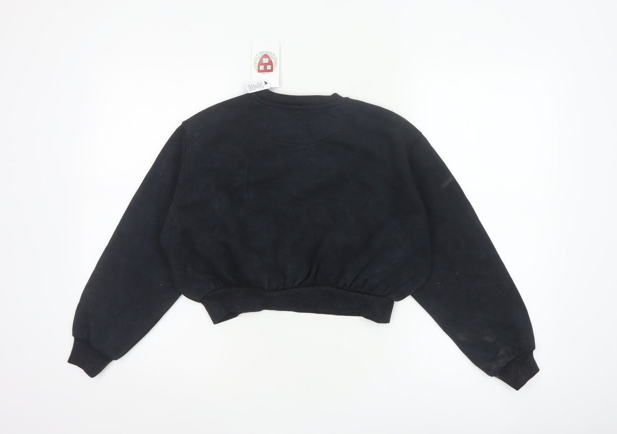 Marks & Spencer Girls Black Harvard Logo Sweatshirt 10-11 Years Pullover