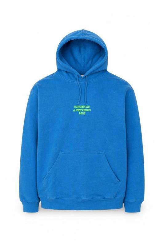 H&M Men's Blue M Relaxed Fit Pullover Hoodie Graphic Print