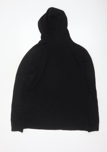 Close-up detail of ASOS Men’s Black M Full Zip Hoodie Khaki Utility Pockets Cotton