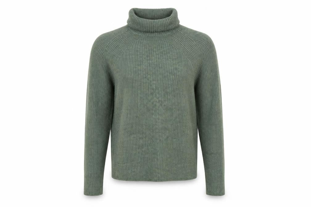 Marks & Spencer Women’s Green Roll Neck Rib Knit Jumper UK 4