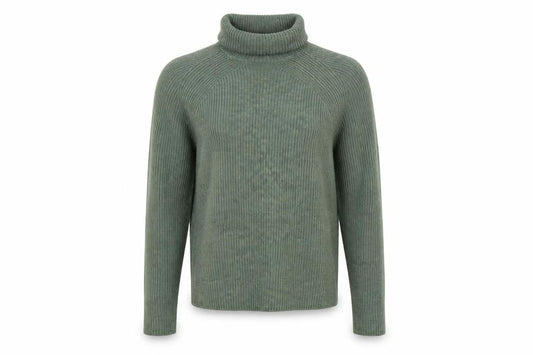 Marks & Spencer Women’s Green Roll Neck Rib Knit Jumper UK 4