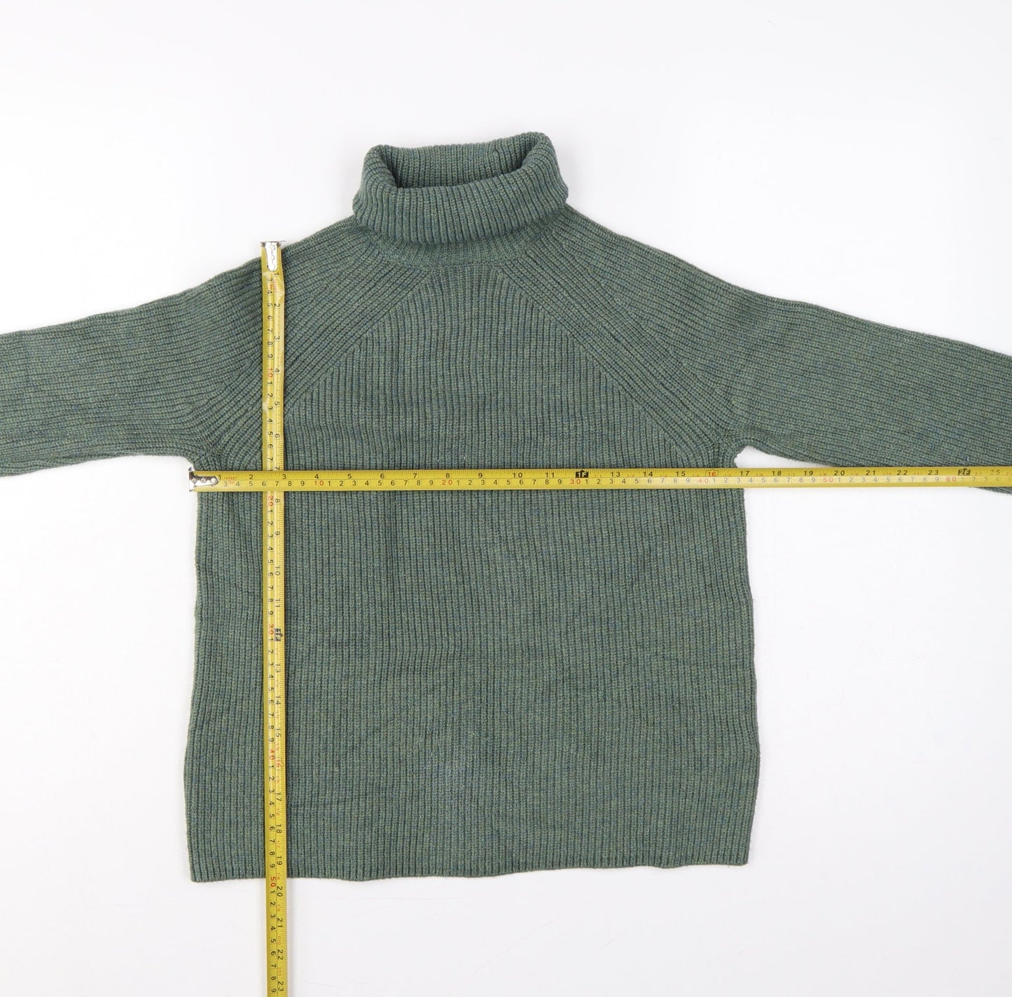 Marks & Spencer Women’s Green Roll Neck Rib Knit Jumper UK 4