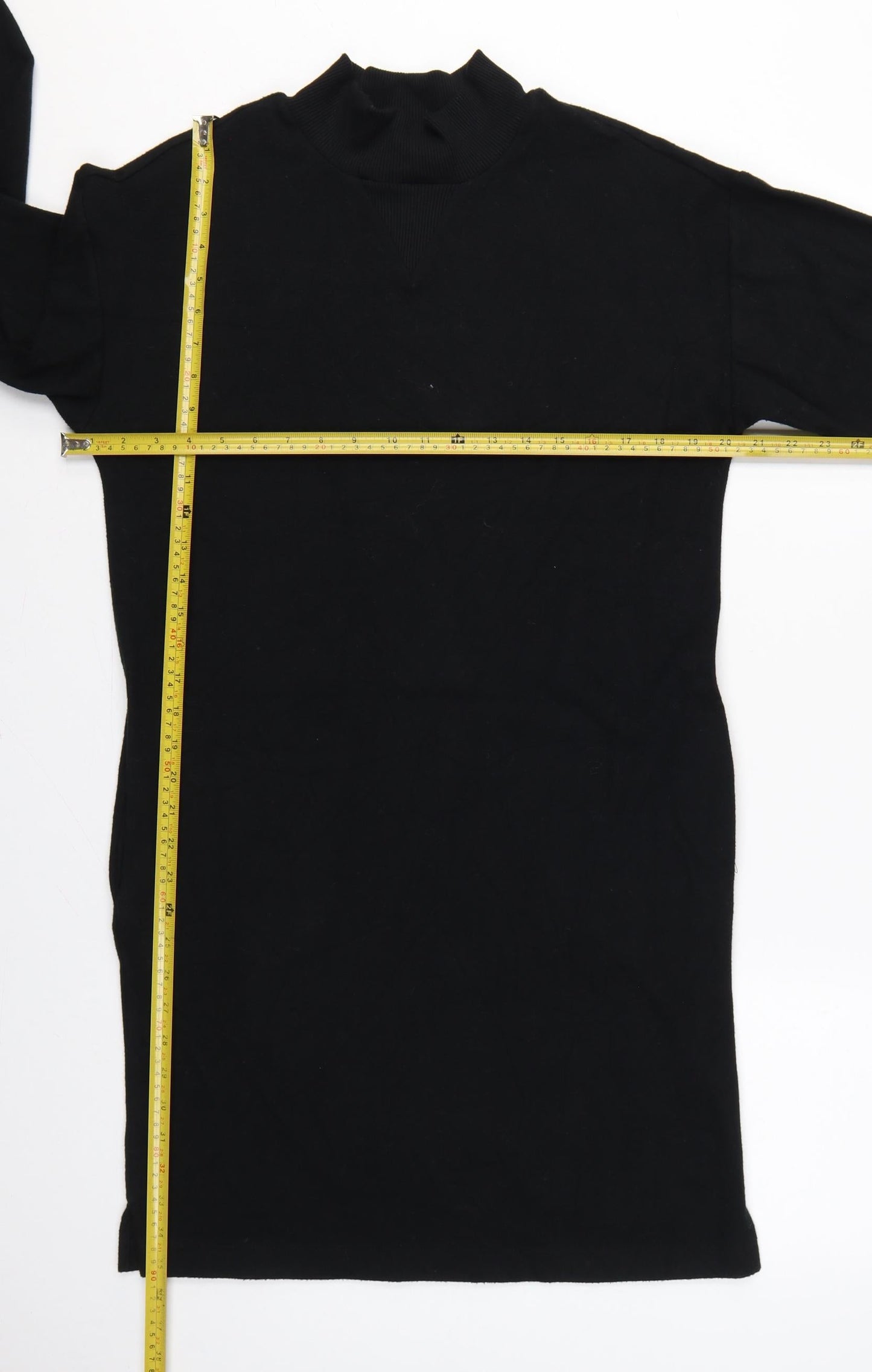 Marks & Spencer Women Black UK 6 Jumper Dress Mock Neck Knit