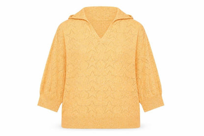 Next Women’s Orange 2XL Hooded V-Neck Open-Knit Jumper