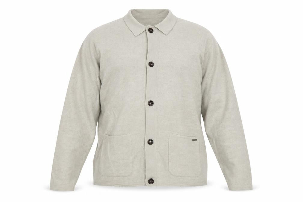 Autograph Men’s Beige XL Merino Wool Collared Button Cardigan