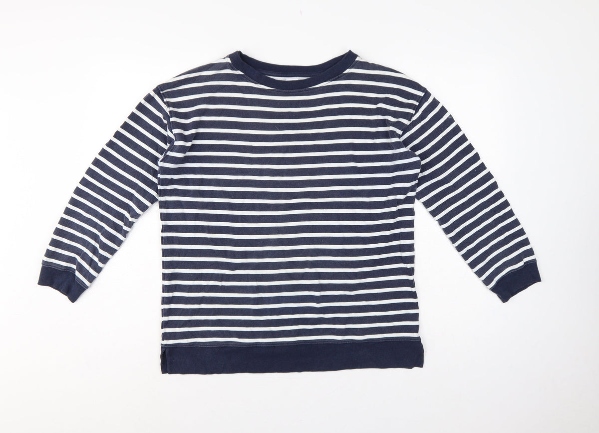 John Lewis Women’s Blue & White Striped Sweatshirt UK 10 Cotton Modal