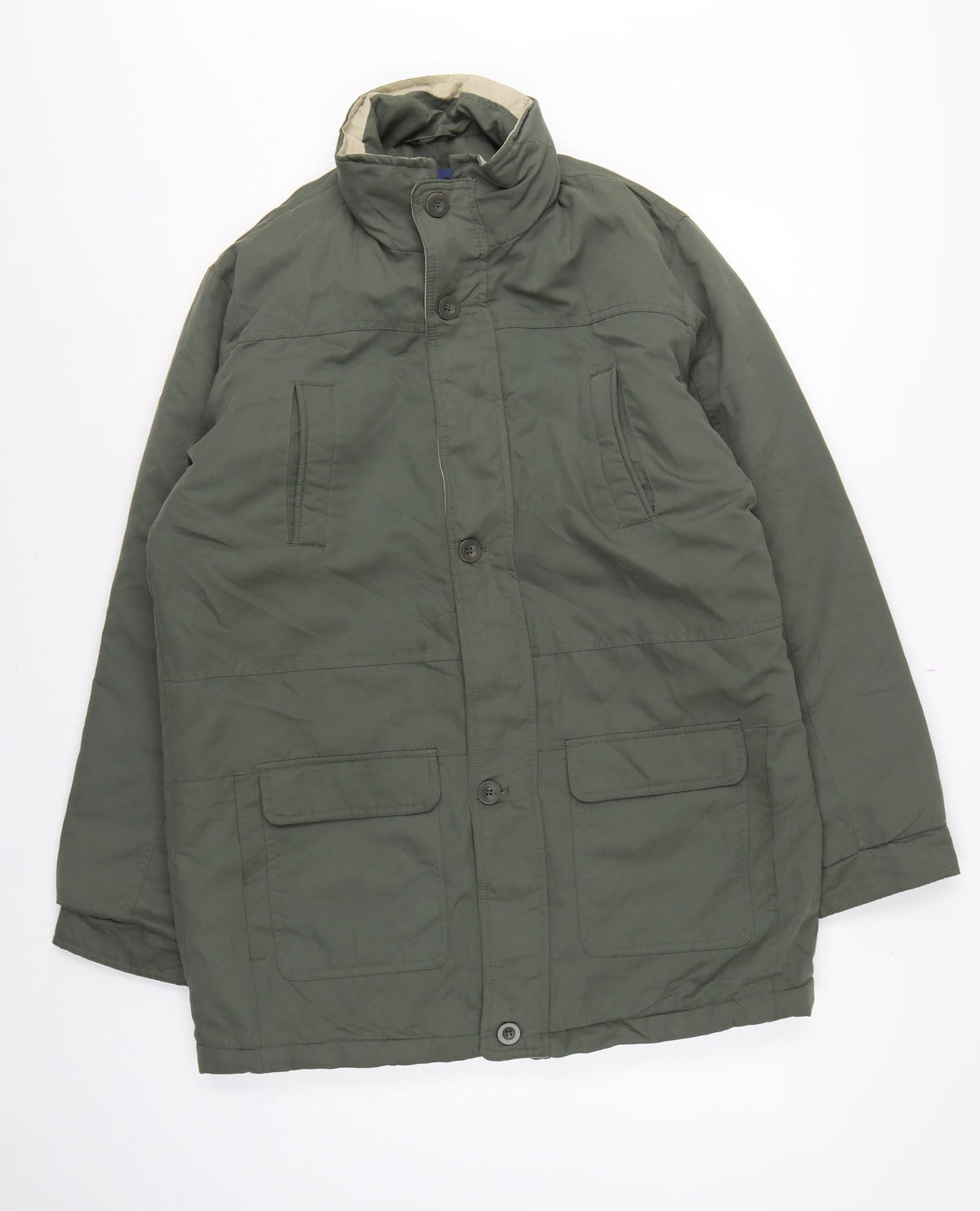 Premier Man Men’s Green M Parka Coat Padded Hooded Utility Jacket