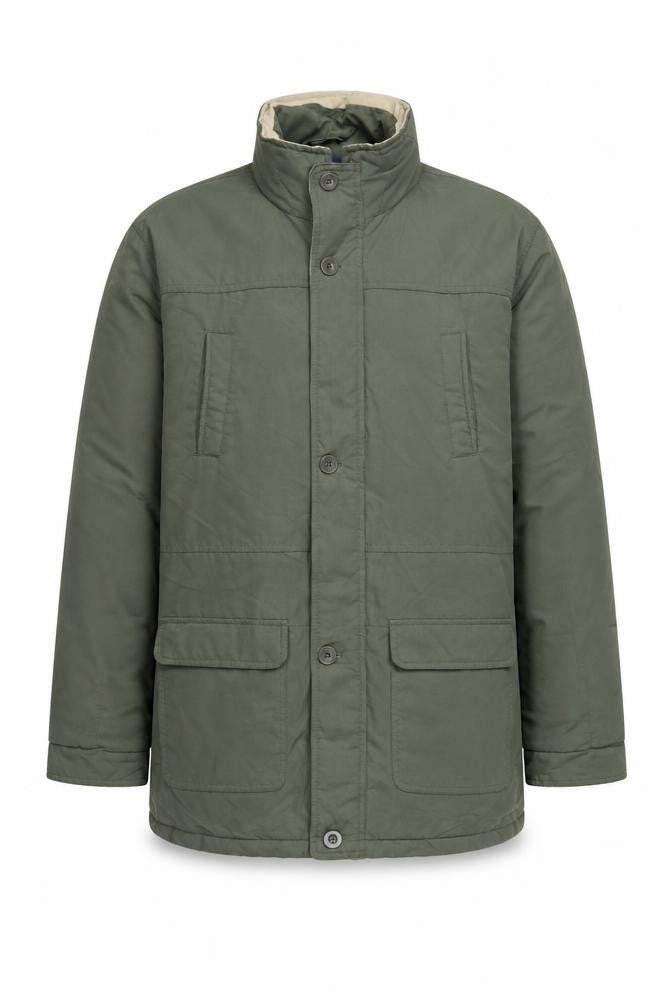 Premier Man Men’s Green M Parka Coat Padded Hooded Utility Jacket