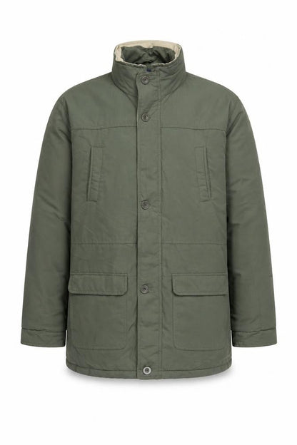 Premier Man Men’s Green M Parka Coat Padded Hooded Utility Jacket