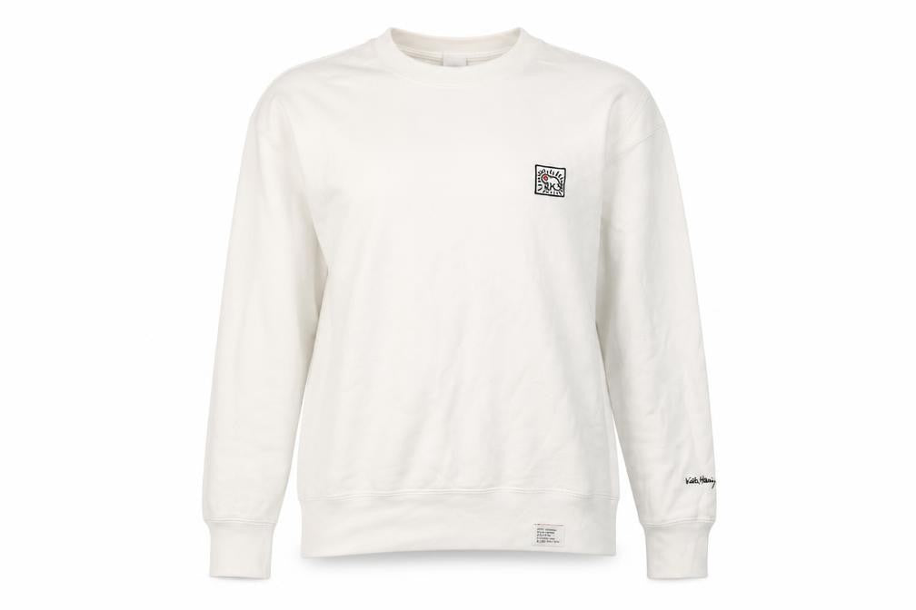 Uniqlo U Keith Haring Unisex White M Pullover Sweatshirt Embroidered