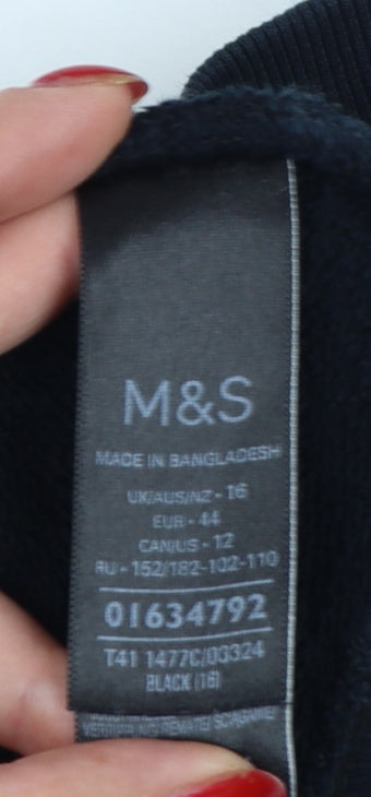 Marks & Spencer Women’s Black Size 18 Full Zip Hooded Hoodie