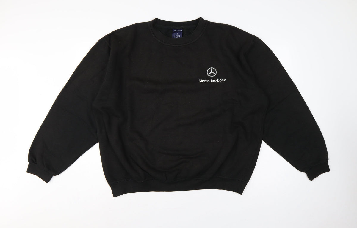 Uneek Men's Black 2XL Mercedes-Benz Embroidered Pullover Sweatshirt