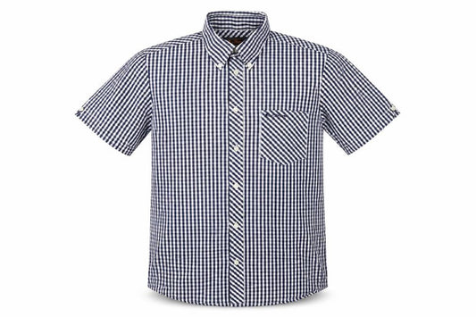 Ben Sherman Men’s Blue Check Short Sleeve Button-Up Shirt Size M