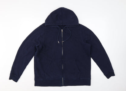 Marks & Spencer Women’s Navy Blue UK 16 Full Zip Hooded Cotton Hoodie