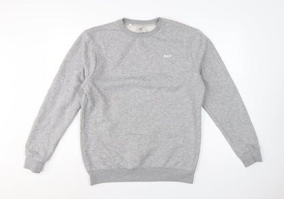 Myprotein Men’s Grey M Crew Neck Logo Fleece Pullover Sweatshirt