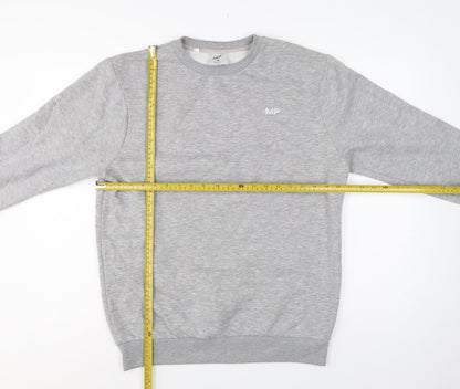 Myprotein Men’s Grey M Crew Neck Logo Fleece Pullover Sweatshirt
