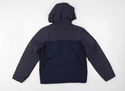 Close-up detail of Mountain Warehouse boys’ blue 11-12 padded hooded water resistant jacket