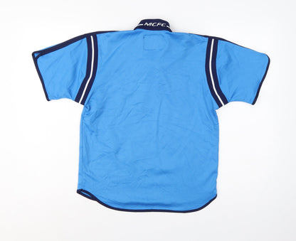 Additional front view of Le Coq Sportif boys’ blue 10 years polo jersey manchester city football