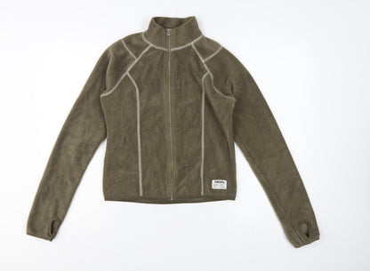 Additional front view of BDG Urban Outfitters Women Green S Fleece Full Zip Basic Jacket