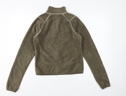 Close-up detail of BDG Urban Outfitters Women Green S Fleece Full Zip Basic Jacket