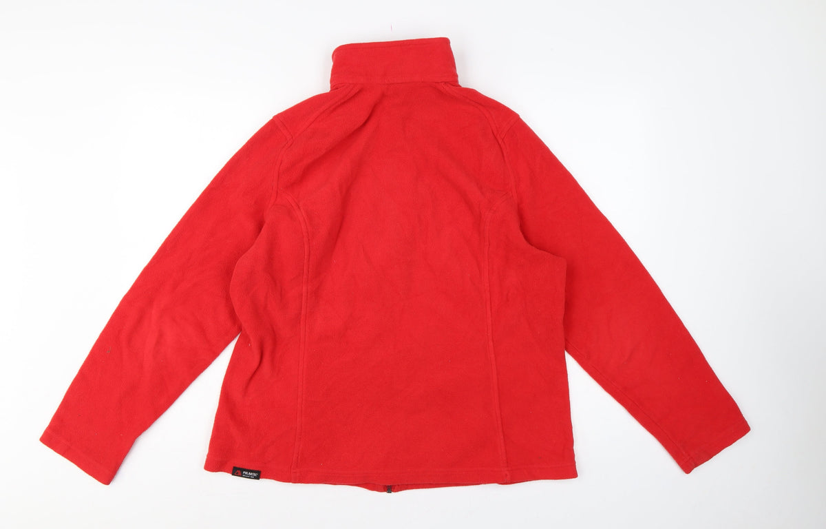 Lands' End Women Red L Fleece Full Zip Outdoor Jacket