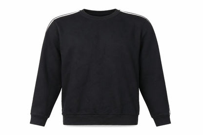 Front view of adidas Men’s Black XS Leeds United Logo Graphic Crew Neck Sweatshirt