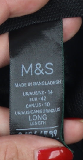 Marks & Spencer Women Black Size 14 Long Stretch Leggings