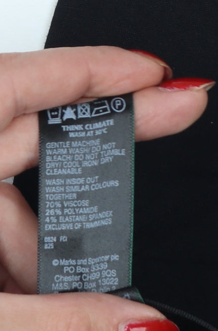 Marks & Spencer Women Black Size 14 Long Stretch Leggings
