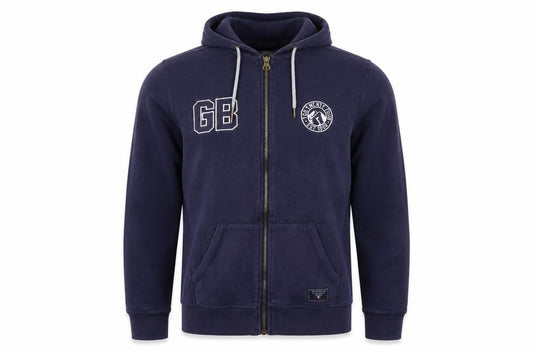 TOG24 Men’s Blue L Full Zip Hooded Fleece Logo Hoodie