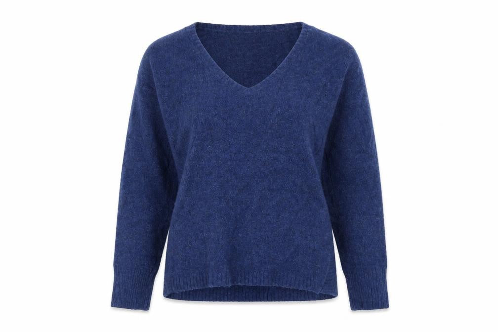 GAP Women’s Blue XS Petite V-Neck Alpaca Wool Blend Knit Jumper