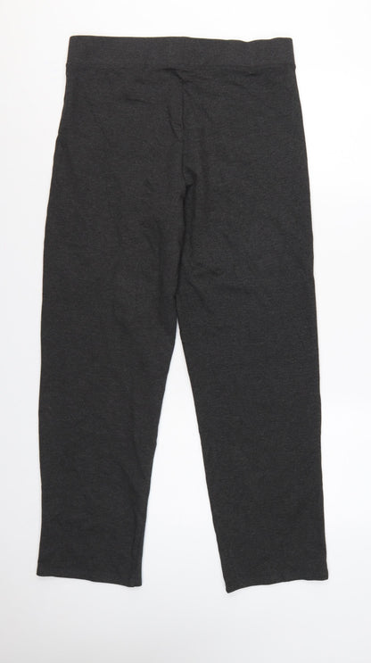 Marks & Spencer Women Grey Size 14 Regular Stretch Jersey Leggings