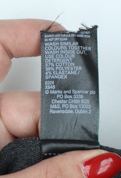 Marks & Spencer Women Grey Size 14 Regular Stretch Jersey Leggings