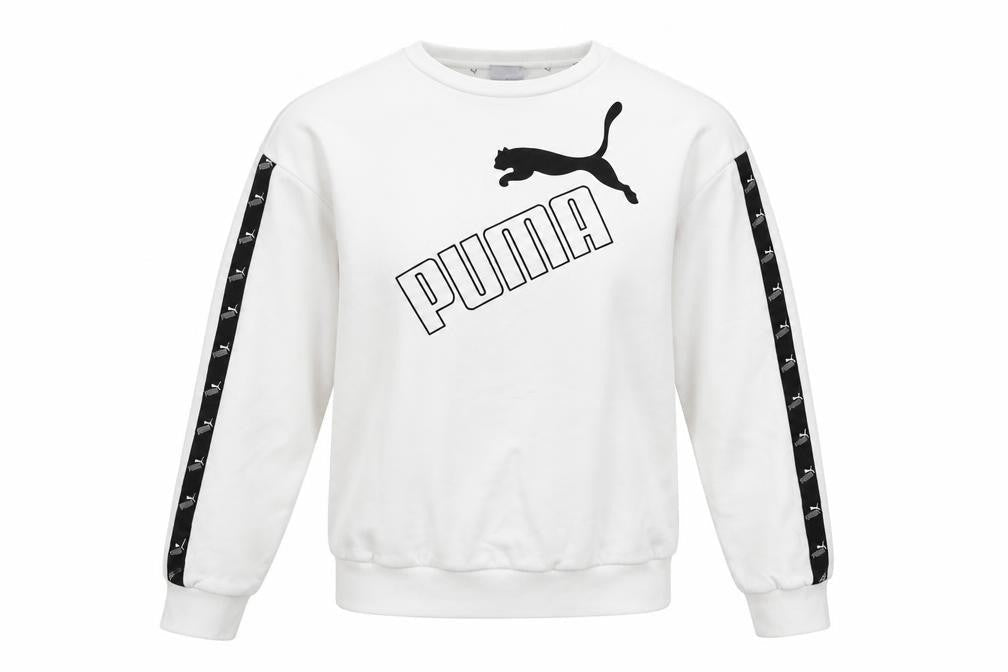 Puma Women’s White XS Logo T7 Tape Crew Neck Sweatshirt