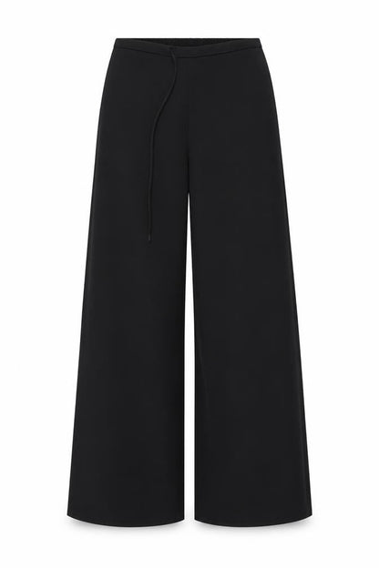Marks & Spencer Women Black Size 8 Regular Wide Leg Smart Trousers