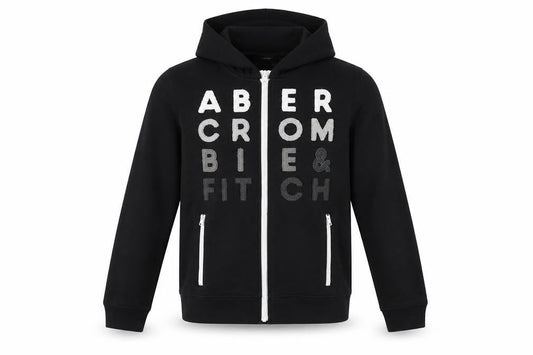 Abercrombie Kids Boys Black 13-14 Years Full Zip Logo Hoodie