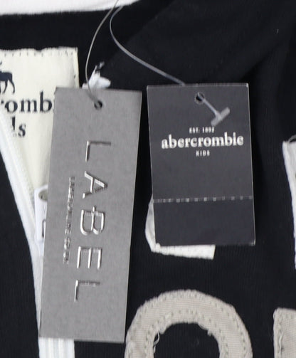 Additional view of Abercrombie & Fitch Kids boys’ black 13-14 years full zip logo hoodie