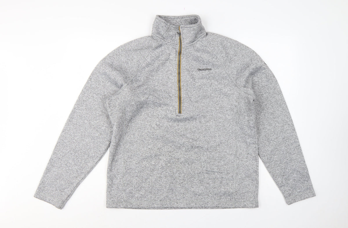 Craghoppers Men Grey L Half Zip Fleece Sweatshirt Outdoor Hiking