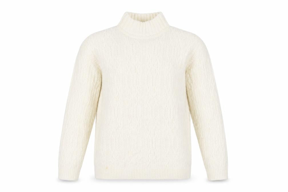 Marks & Spencer Women Ivory M Cable-Knit Roll Neck Jumper