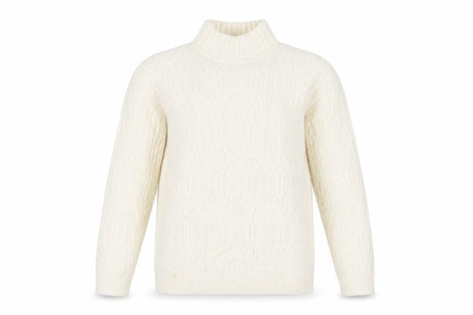 Marks & Spencer Women Ivory M Cable-Knit Roll Neck Jumper