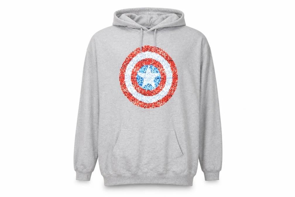 Marvel Men's Grey 3XL Captain America Graphic Pullover Hoodie