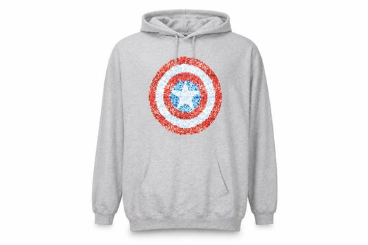 Marvel Men's Grey 3XL Captain America Graphic Pullover Hoodie