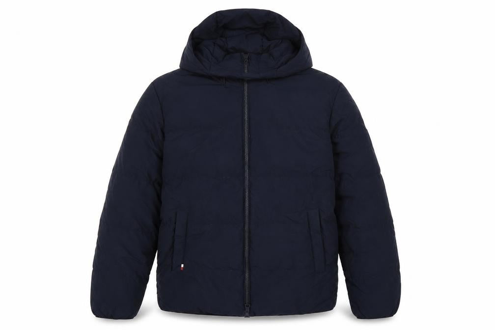 Tommy Hilfiger Men’s Blue M Hooded Down Puffer Jacket Water Resistant