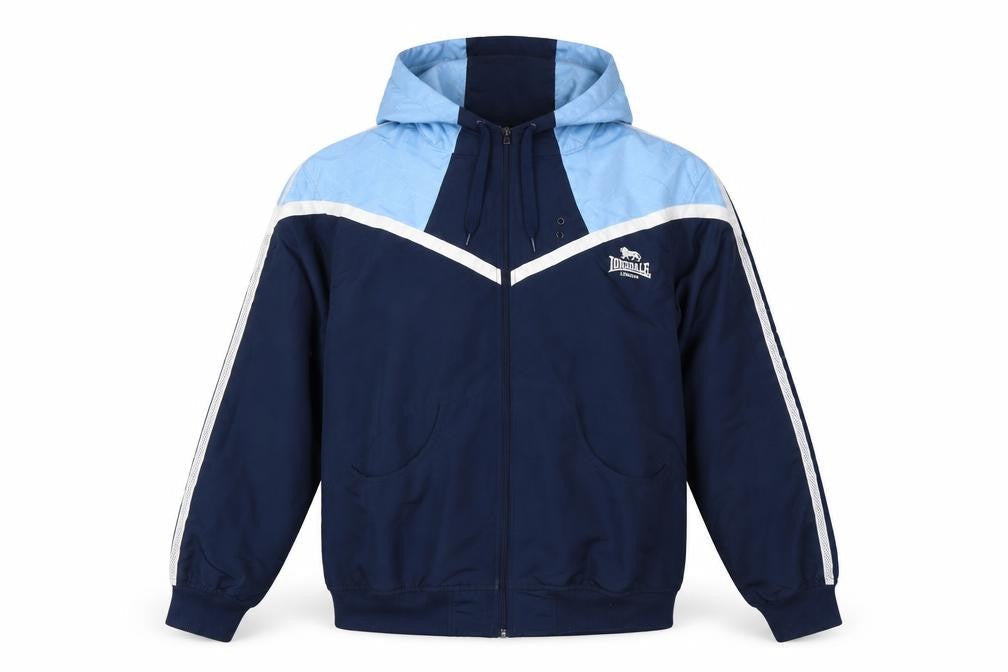 Lonsdale Women Blue UK 18 Hooded Track Jacket Full Zip Colourblock