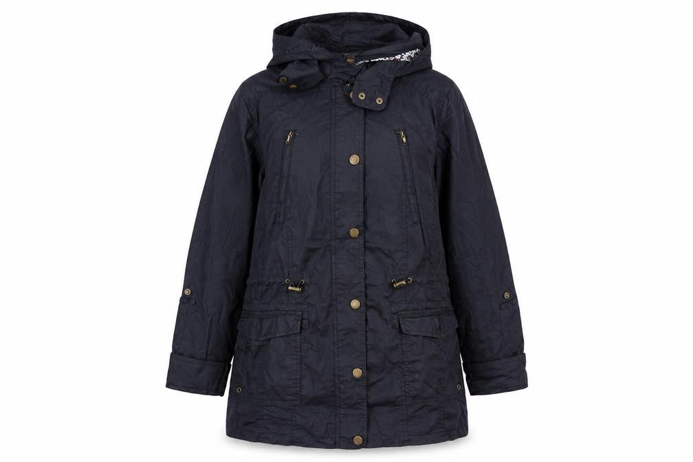 Maine New England Women’s Blue UK 16 Hooded Cotton Parka Coat