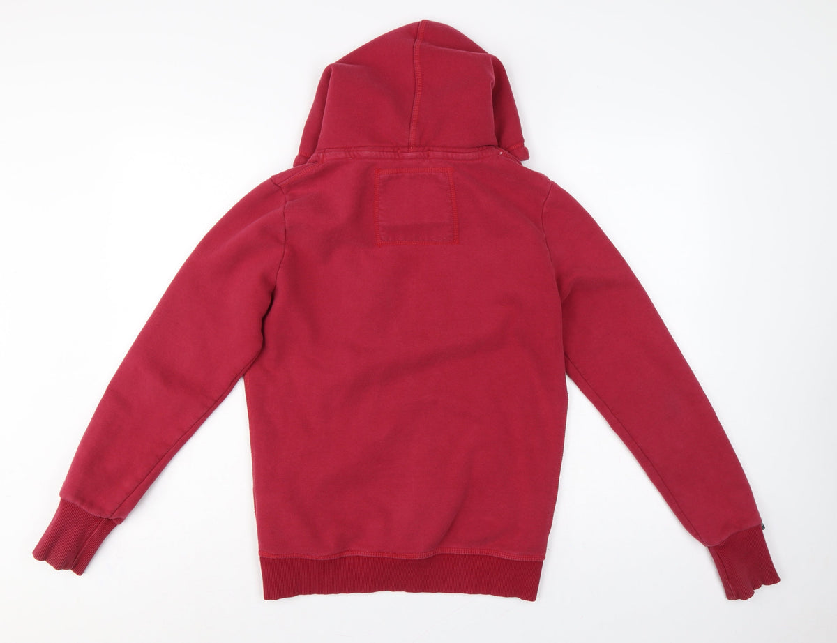 Superdry Women’s Red Logo Pullover Hoodie Size L Cotton Blend