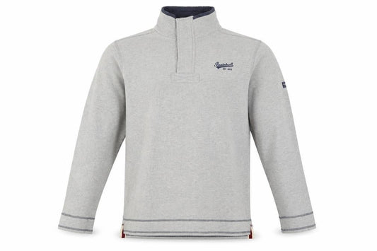 Brakeburn Men’s Grey XL Button Neck Fleece Sweatshirt Embroidered Logo