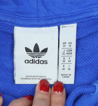 Brand and care label for Adidas Men Blue M Manchester United Colourblock Pullover Hoodie