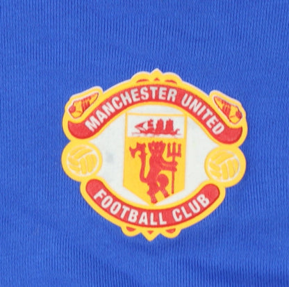 Additional view of Adidas Men Blue M Manchester United Colourblock Pullover Hoodie