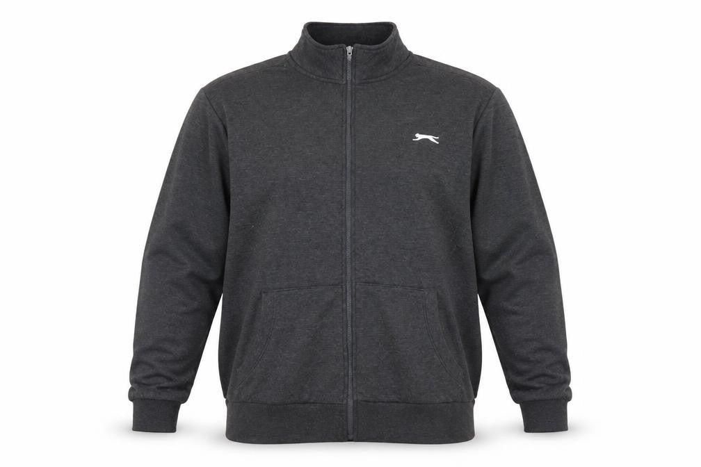 Slazenger Men’s Grey 2XL Full Zip Fleece Sweatshirt Sports Logo