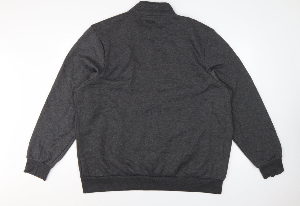 Slazenger Men’s Grey 2XL Full Zip Fleece Sweatshirt Sports Logo